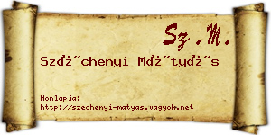 Széchenyi Mátyás névjegykártya