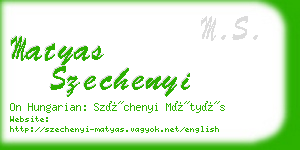 matyas szechenyi business card